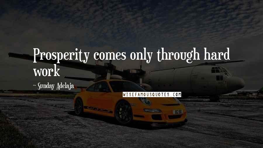 Sunday Adelaja Quotes: Prosperity comes only through hard work