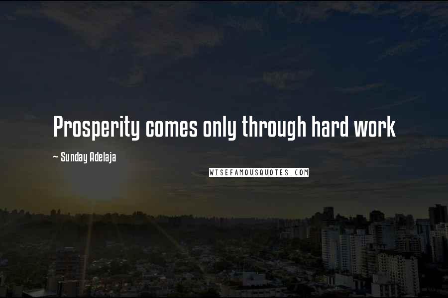 Sunday Adelaja Quotes: Prosperity comes only through hard work