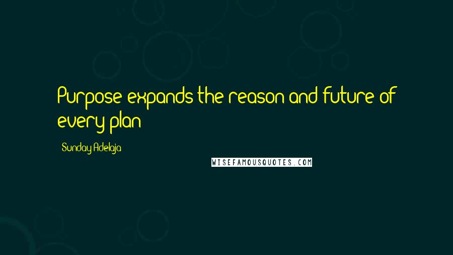 Sunday Adelaja Quotes: Purpose expands the reason and future of every plan