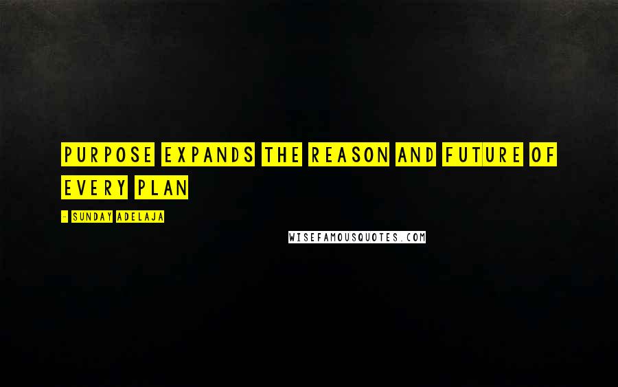 Sunday Adelaja Quotes: Purpose expands the reason and future of every plan