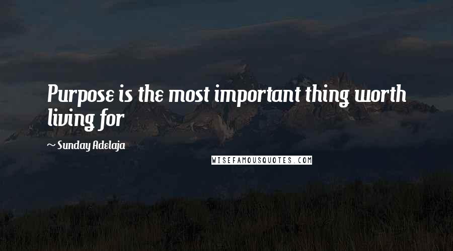 Sunday Adelaja Quotes: Purpose is the most important thing worth living for