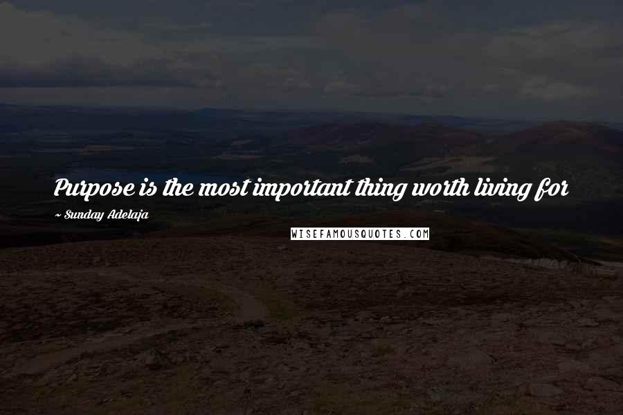 Sunday Adelaja Quotes: Purpose is the most important thing worth living for