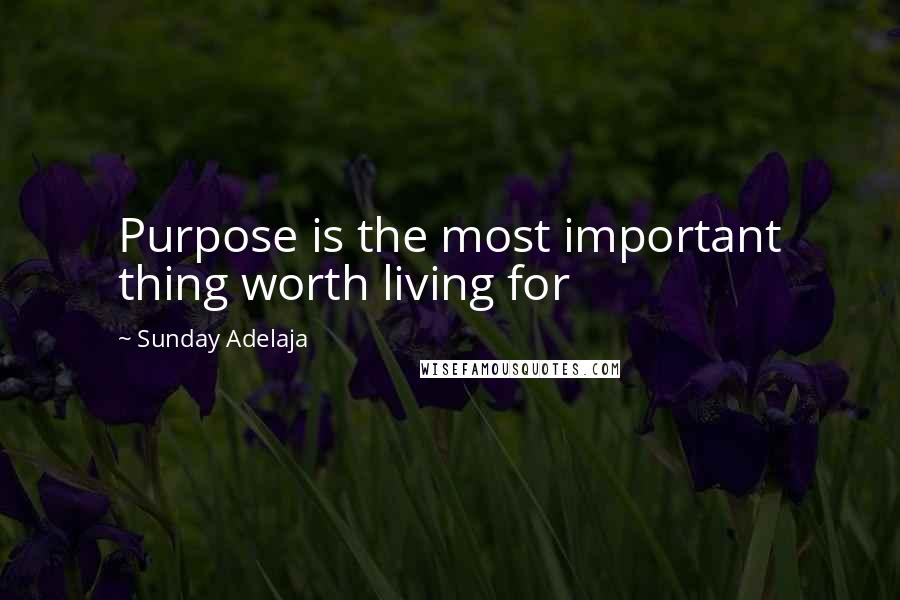 Sunday Adelaja Quotes: Purpose is the most important thing worth living for