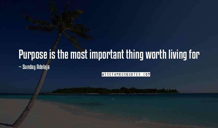 Sunday Adelaja Quotes: Purpose is the most important thing worth living for