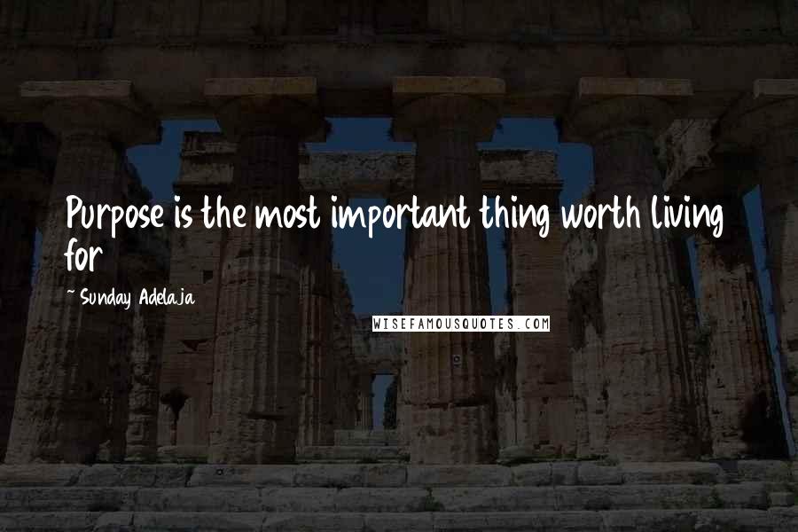 Sunday Adelaja Quotes: Purpose is the most important thing worth living for