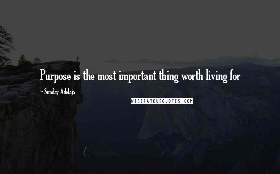 Sunday Adelaja Quotes: Purpose is the most important thing worth living for