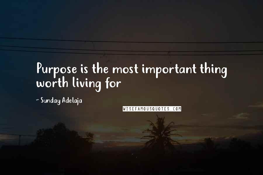 Sunday Adelaja Quotes: Purpose is the most important thing worth living for