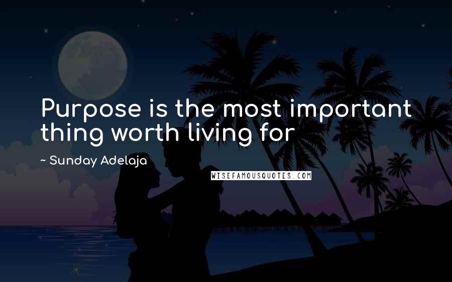 Sunday Adelaja Quotes: Purpose is the most important thing worth living for