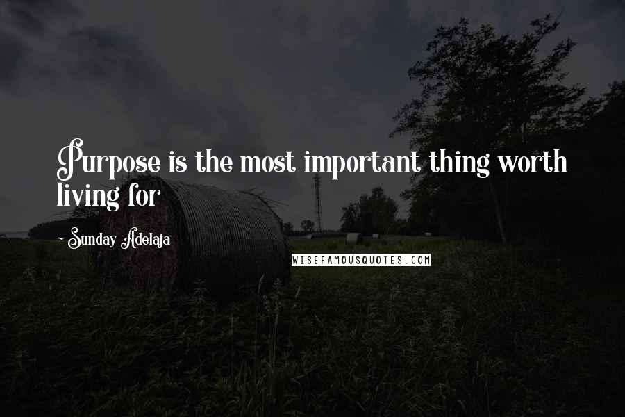 Sunday Adelaja Quotes: Purpose is the most important thing worth living for