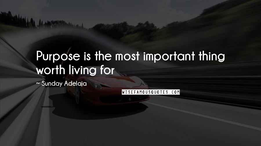 Sunday Adelaja Quotes: Purpose is the most important thing worth living for