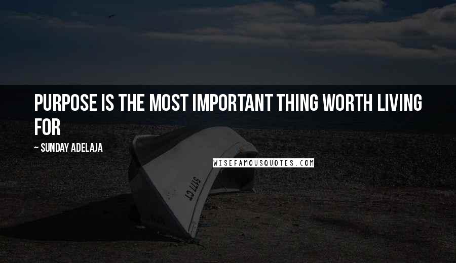 Sunday Adelaja Quotes: Purpose is the most important thing worth living for