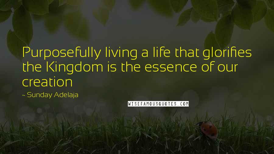 Sunday Adelaja Quotes: Purposefully living a life that glorifies the Kingdom is the essence of our creation