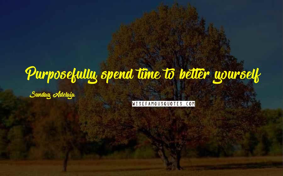 Sunday Adelaja Quotes: Purposefully spend time to better yourself
