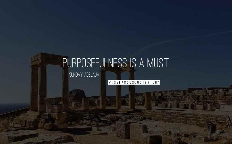 Sunday Adelaja Quotes: Purposefulness is a must