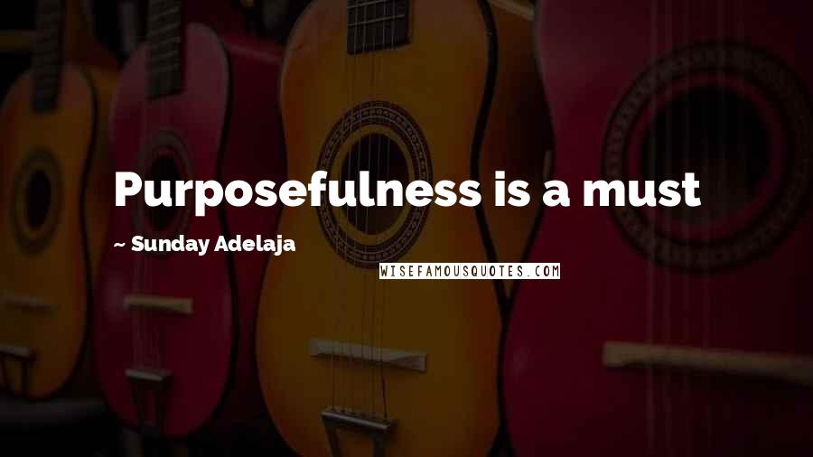 Sunday Adelaja Quotes: Purposefulness is a must