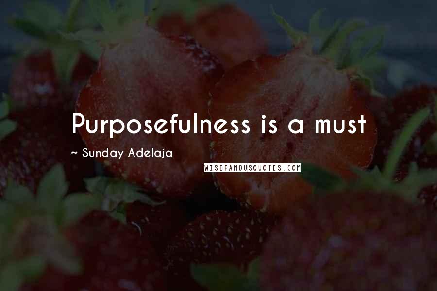 Sunday Adelaja Quotes: Purposefulness is a must
