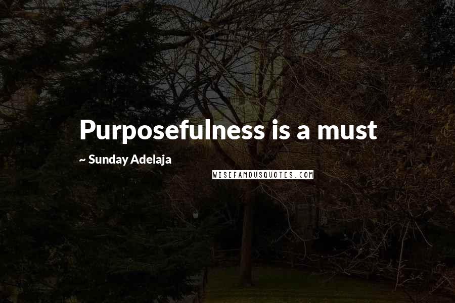 Sunday Adelaja Quotes: Purposefulness is a must