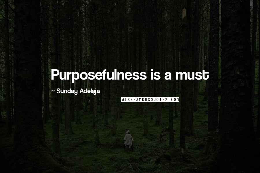 Sunday Adelaja Quotes: Purposefulness is a must