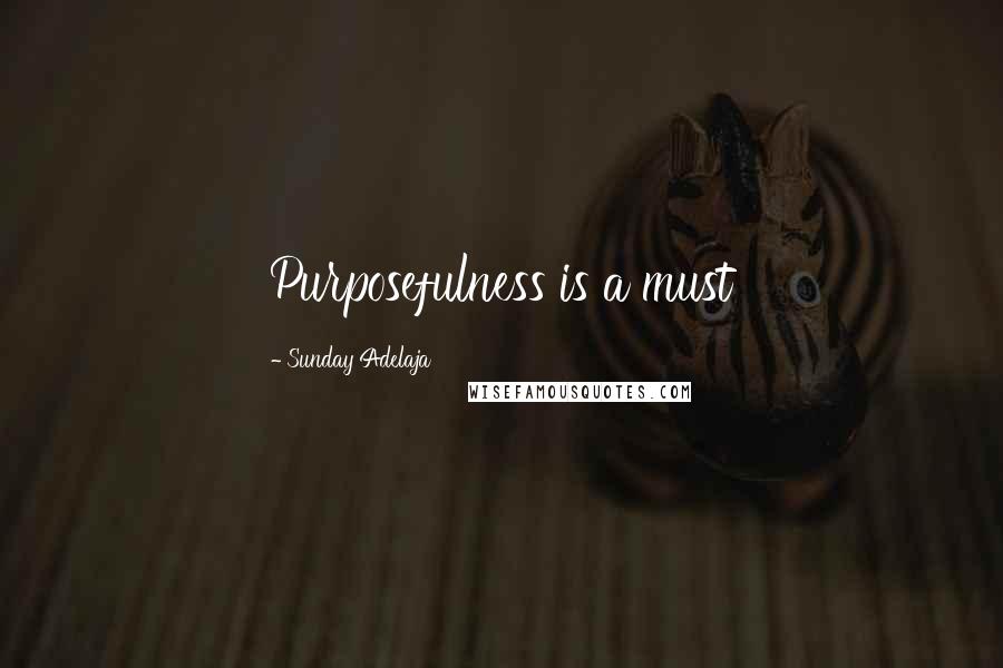 Sunday Adelaja Quotes: Purposefulness is a must