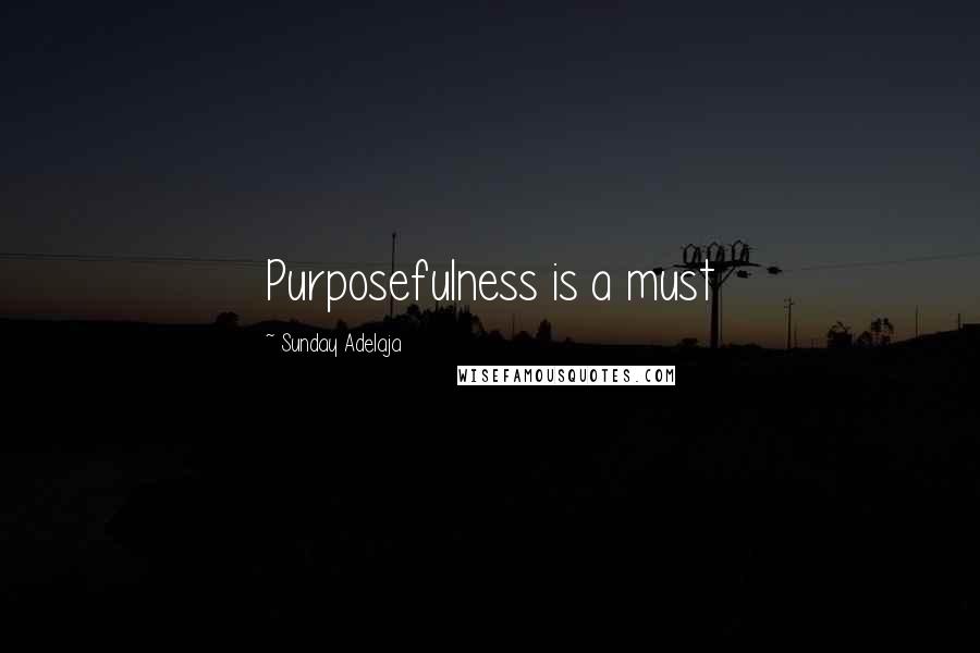 Sunday Adelaja Quotes: Purposefulness is a must