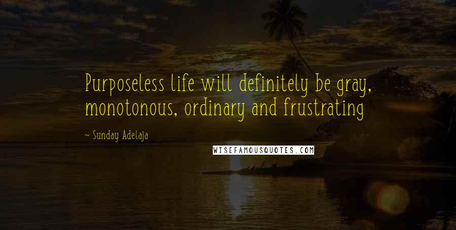 Sunday Adelaja Quotes: Purposeless life will definitely be gray, monotonous, ordinary and frustrating