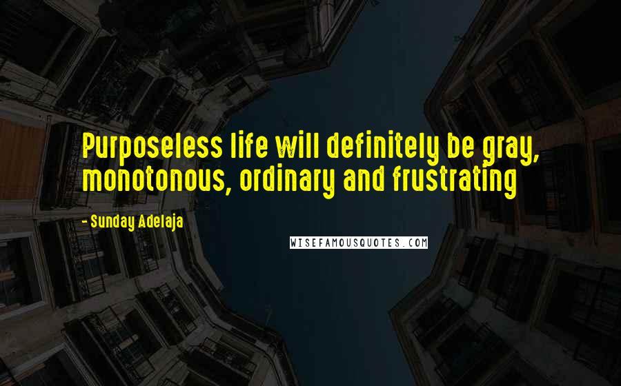 Sunday Adelaja Quotes: Purposeless life will definitely be gray, monotonous, ordinary and frustrating