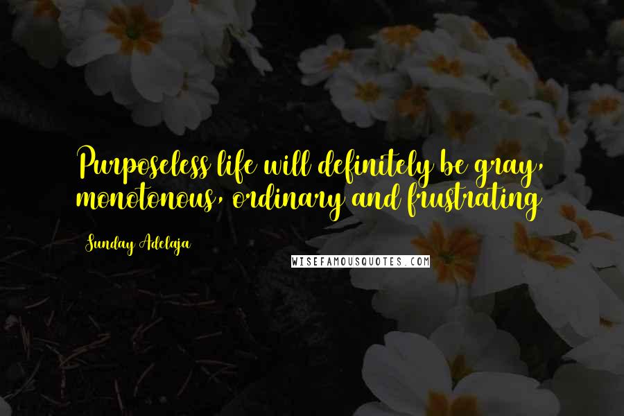 Sunday Adelaja Quotes: Purposeless life will definitely be gray, monotonous, ordinary and frustrating