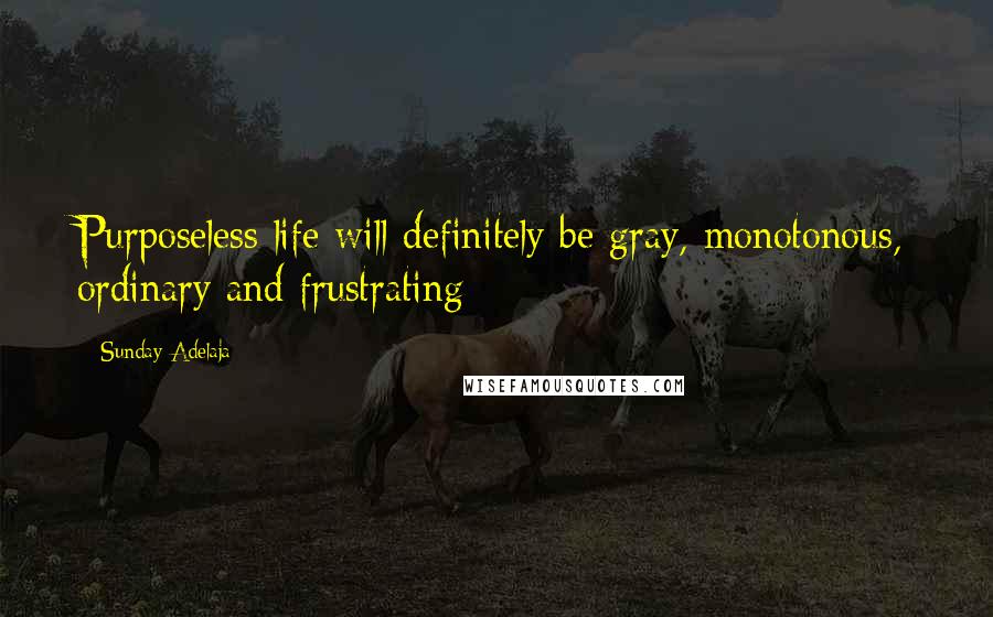 Sunday Adelaja Quotes: Purposeless life will definitely be gray, monotonous, ordinary and frustrating