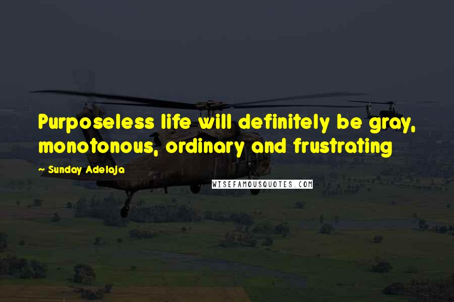 Sunday Adelaja Quotes: Purposeless life will definitely be gray, monotonous, ordinary and frustrating