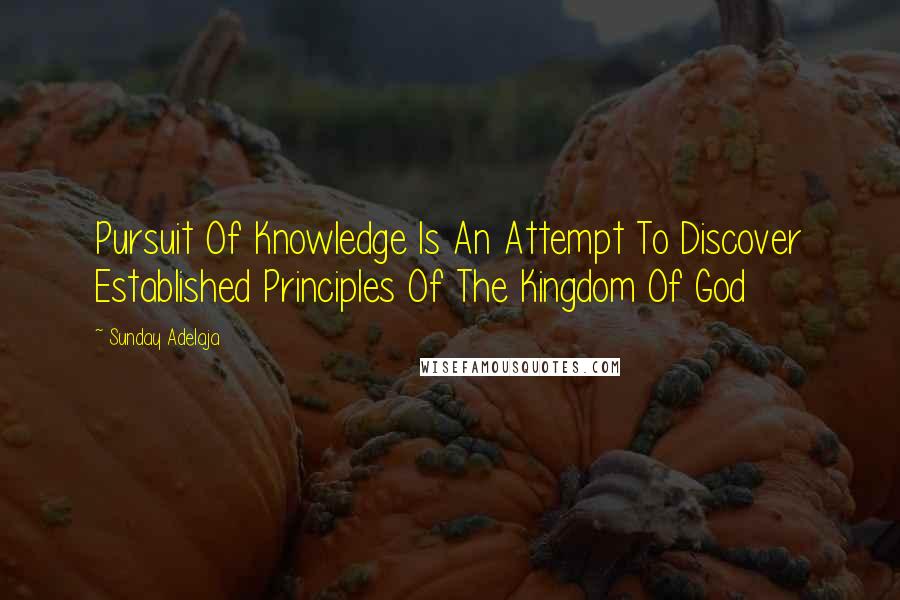 Sunday Adelaja Quotes: Pursuit Of Knowledge Is An Attempt To Discover Established Principles Of The Kingdom Of God