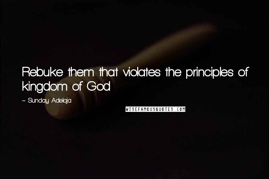 Sunday Adelaja Quotes: Rebuke them that violates the principles of kingdom of God