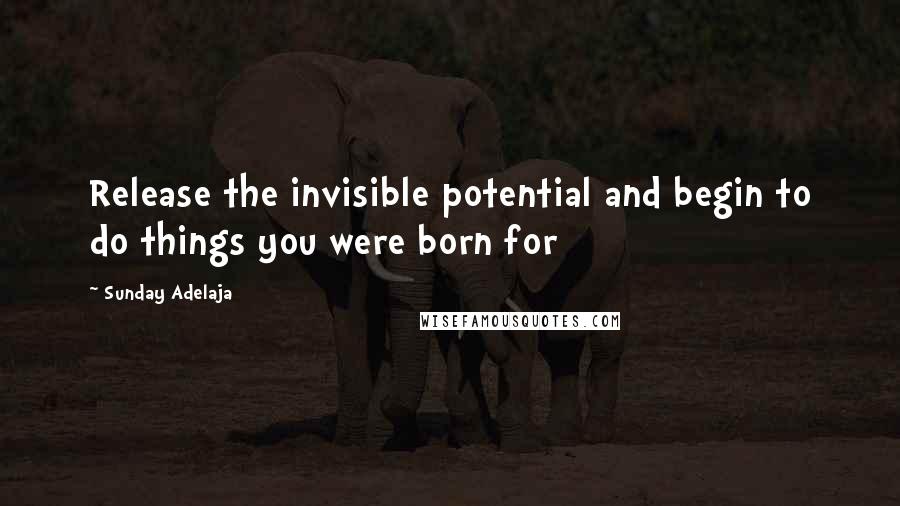 Sunday Adelaja Quotes: Release the invisible potential and begin to do things you were born for