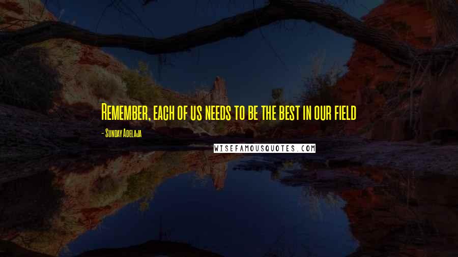 Sunday Adelaja Quotes: Remember, each of us needs to be the best in our field