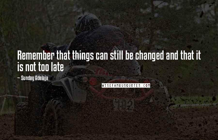 Sunday Adelaja Quotes: Remember that things can still be changed and that it is not too late