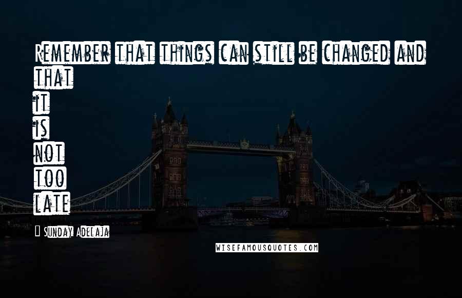 Sunday Adelaja Quotes: Remember that things can still be changed and that it is not too late