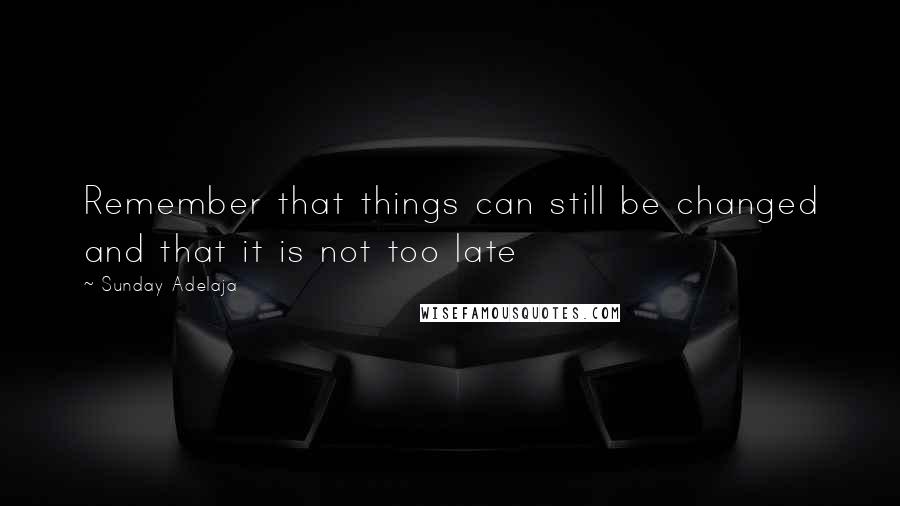 Sunday Adelaja Quotes: Remember that things can still be changed and that it is not too late