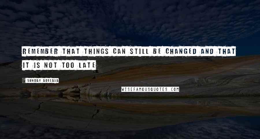 Sunday Adelaja Quotes: Remember that things can still be changed and that it is not too late