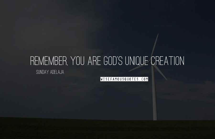 Sunday Adelaja Quotes: Remember, you are God's unique creation