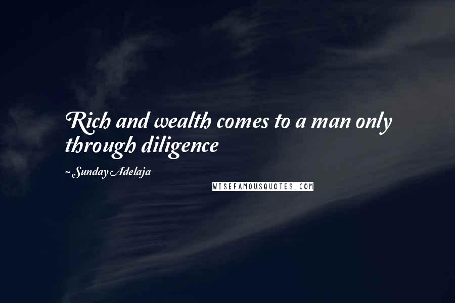 Sunday Adelaja Quotes: Rich and wealth comes to a man only through diligence
