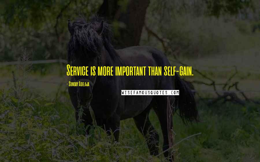 Sunday Adelaja Quotes: Service is more important than self-gain.