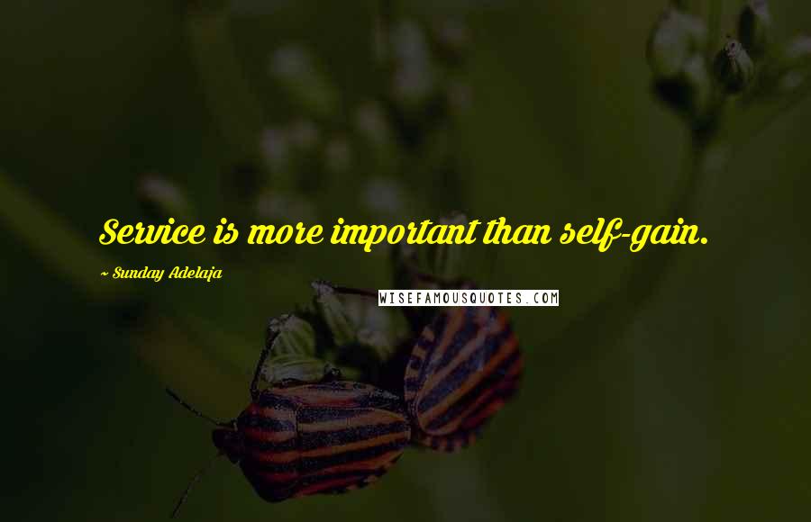 Sunday Adelaja Quotes: Service is more important than self-gain.