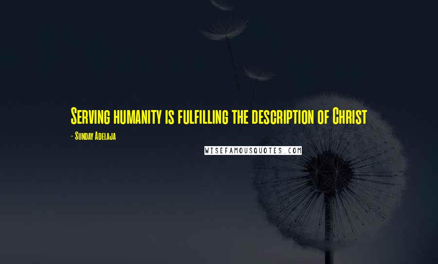 Sunday Adelaja Quotes: Serving humanity is fulfilling the description of Christ