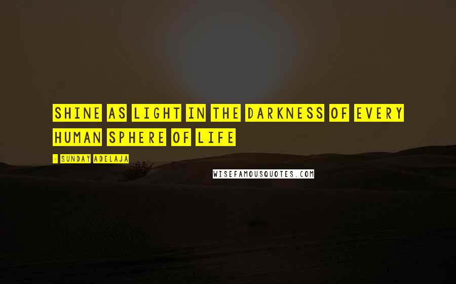 Sunday Adelaja Quotes: Shine as light in the darkness of every human sphere of life