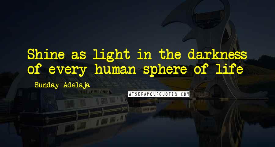 Sunday Adelaja Quotes: Shine as light in the darkness of every human sphere of life