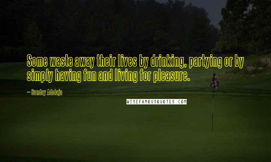 Sunday Adelaja Quotes: Some waste away their lives by drinking, partying or by simply having fun and living for pleasure.