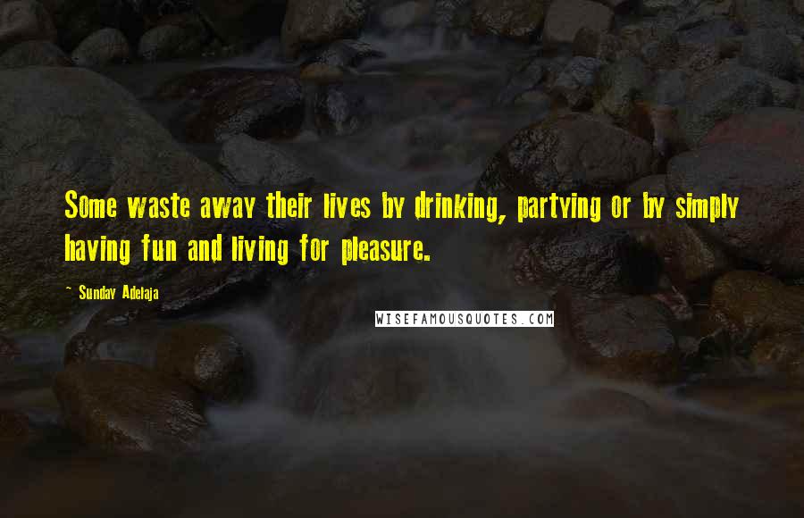 Sunday Adelaja Quotes: Some waste away their lives by drinking, partying or by simply having fun and living for pleasure.