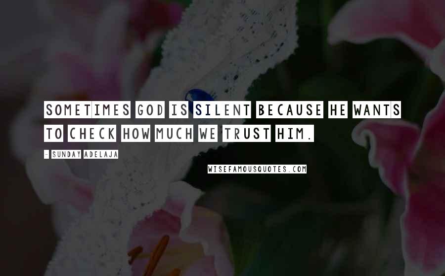 Sunday Adelaja Quotes: Sometimes God is silent because He wants to check how much we trust Him.