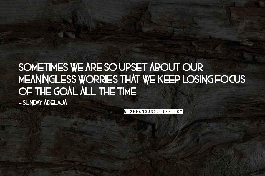 Sunday Adelaja Quotes: Sometimes we are so upset about our meaningless worries that we keep losing focus of the goal all the time