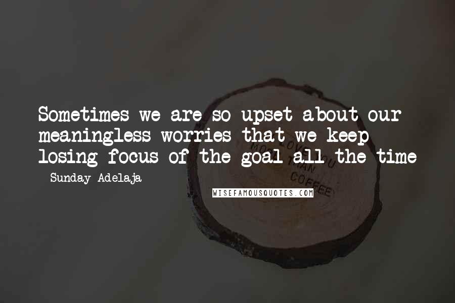 Sunday Adelaja Quotes: Sometimes we are so upset about our meaningless worries that we keep losing focus of the goal all the time