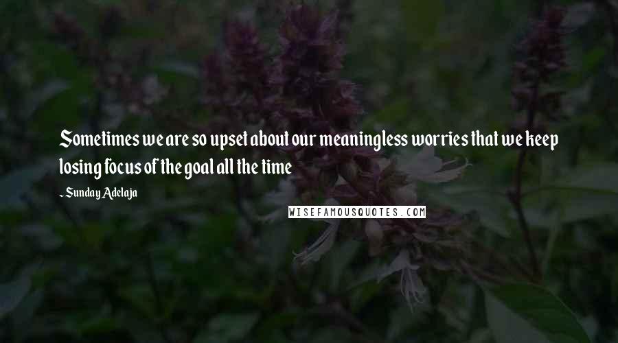 Sunday Adelaja Quotes: Sometimes we are so upset about our meaningless worries that we keep losing focus of the goal all the time